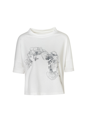 Camiseta de mujer manga corta- Líquenes de páramo en marfil